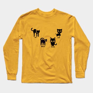 un deux trois cat Long Sleeve T-Shirt